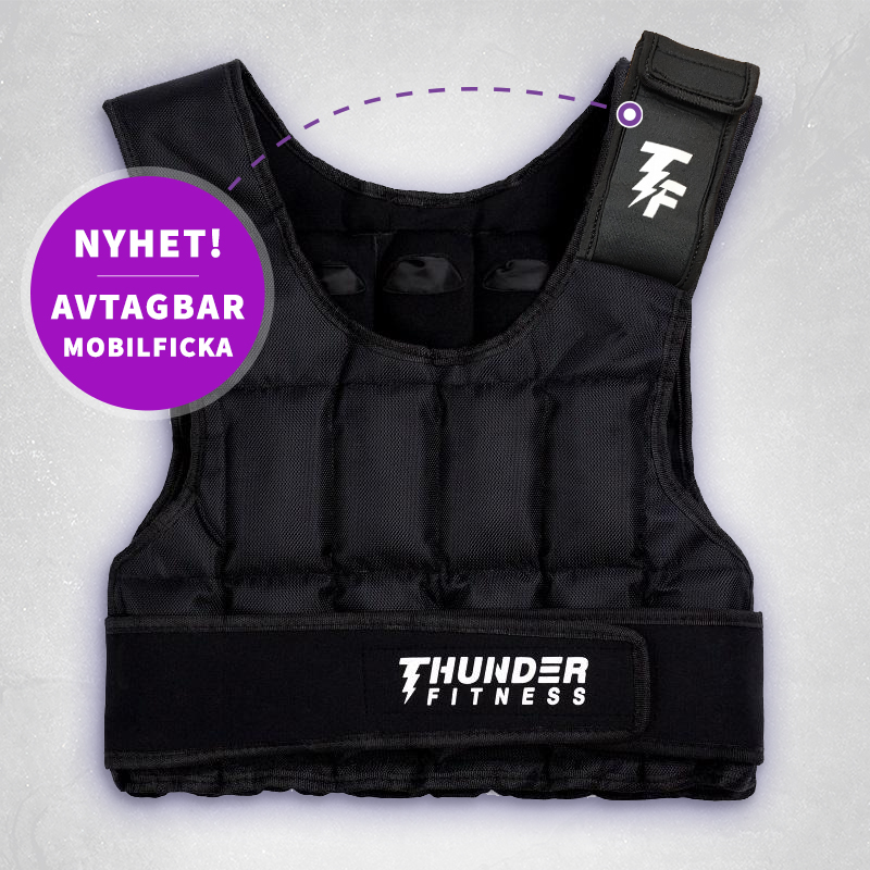 Denna 10 kg viktväst har ficka för mobiltelefon