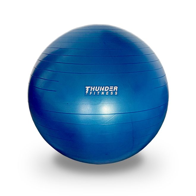 En blå pilatesboll