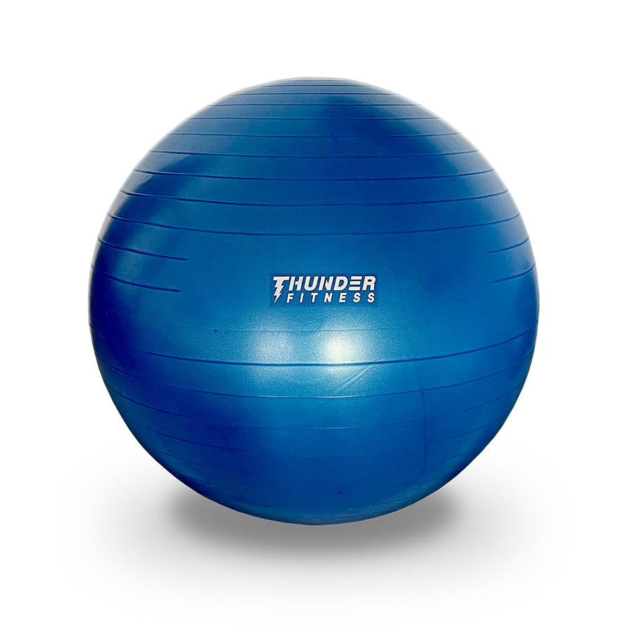 En blå pilatesboll